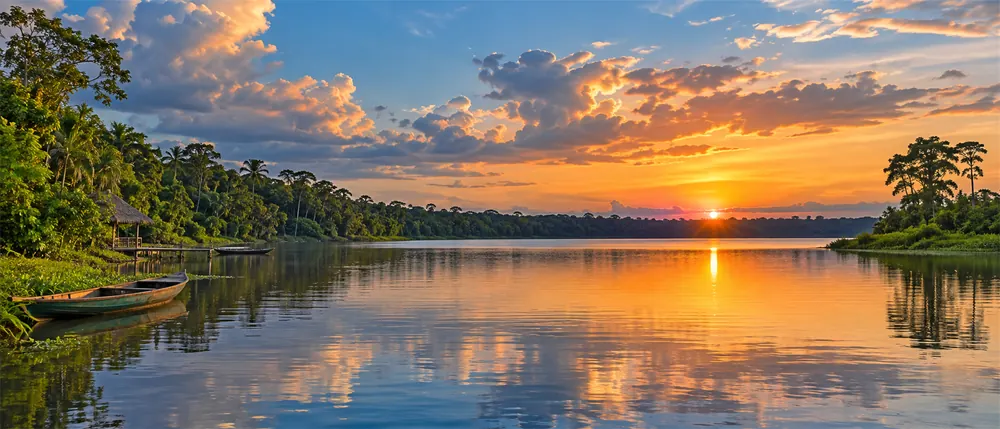 Atardecer en la laguna de Yarinacocha